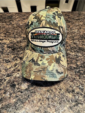 Menards Contractor Advantage Program Camouflage Baseball Cap Camo Cap Green &